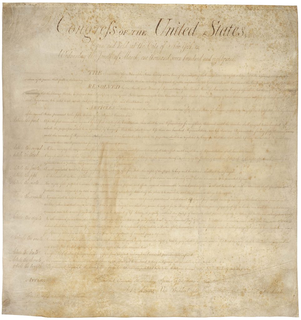1791: The Bill of Rights