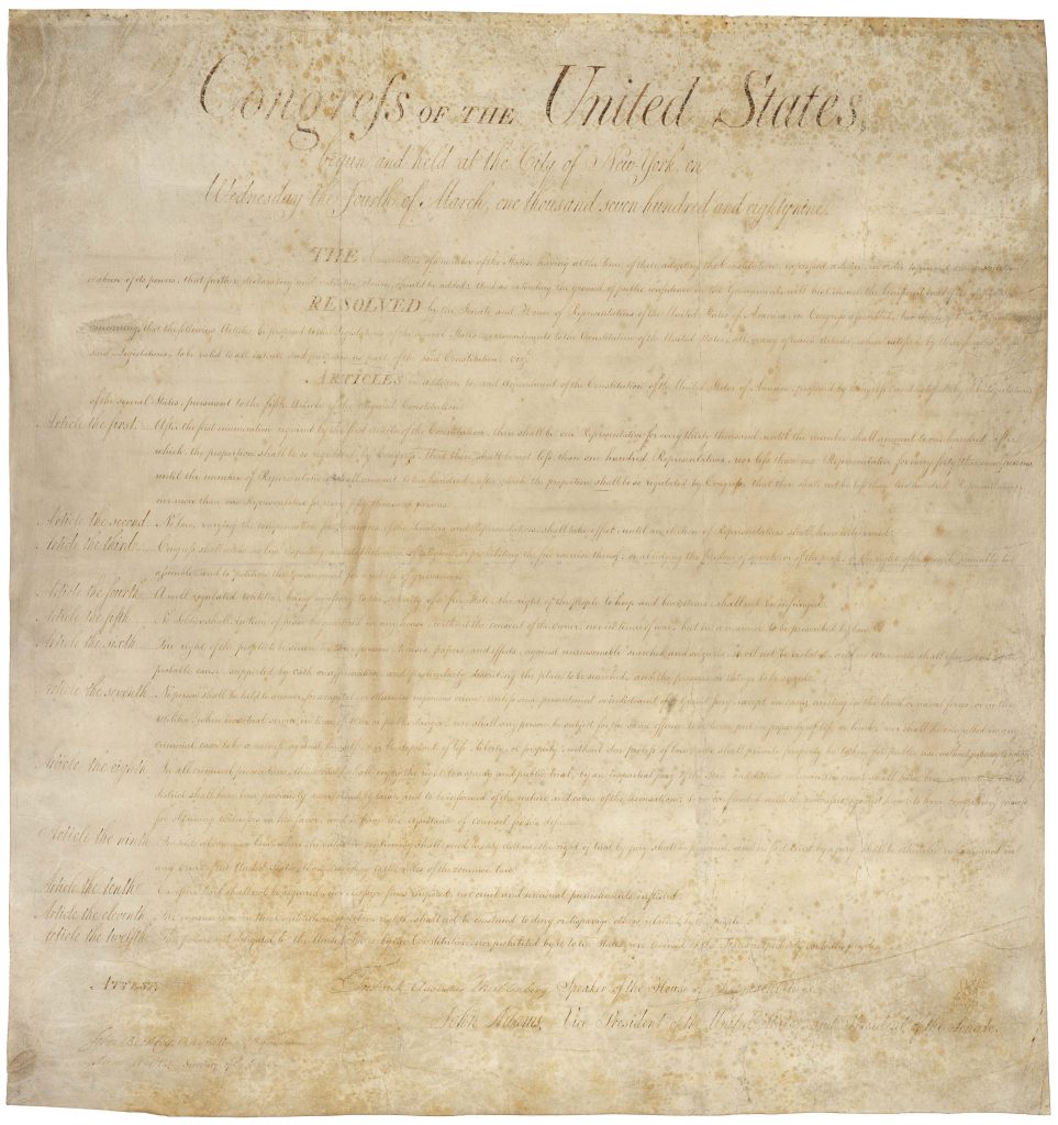 1791: The Bill of Rights